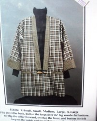KLEVER KLOSURE COVER -UP FLIP COLLAR 2 BUTTON BOXY PATTERN XS-XL